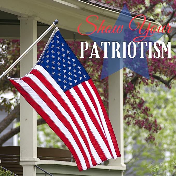 American Flag - Heavy-Duty US Flag - Embroidered Stars - Nylon USA Flag Built for Outdoors - Sewn Stripes - UV Protection - Brass Grommets (4x6 ft)