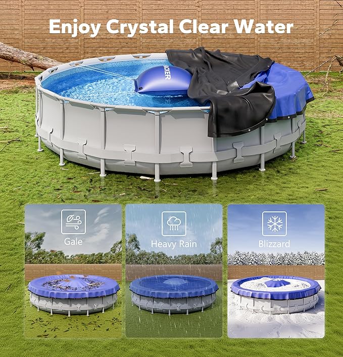 Pool Pillows for Above Ground Pools, Winterizing Ice Equalizer 0.5mm Ultra Thick Pool Cover Air Pillow for Winter, Pool Closing Kit for Above-Ground Swimming Pool (Glacier Blue, 4x4 2p)