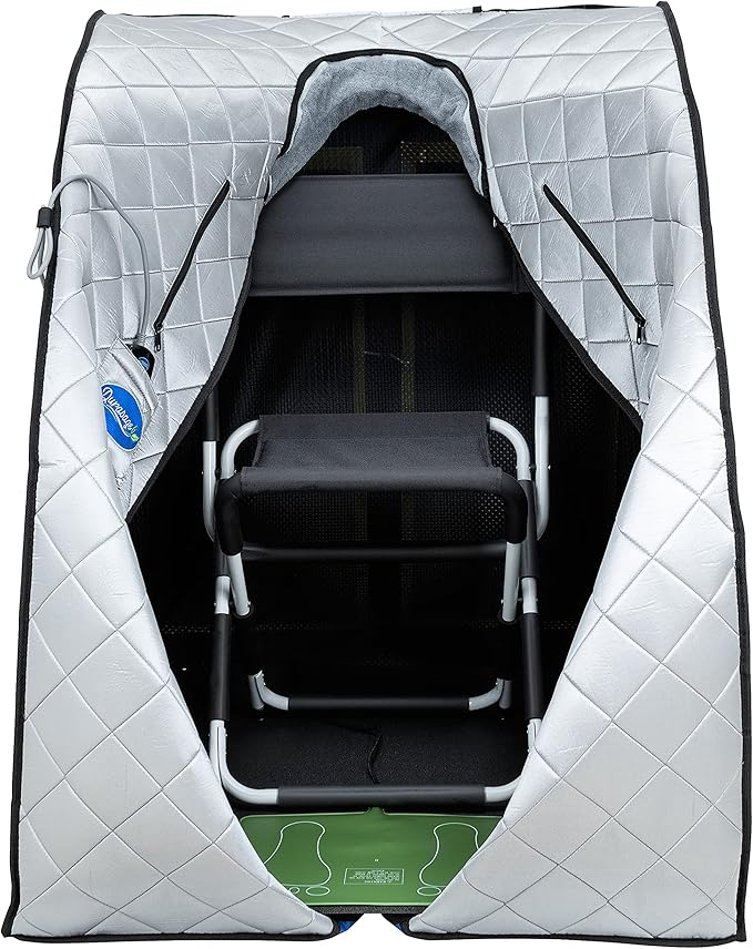 Durasage Ultra Low EMF Infrared Sauna Box – Portable Sauna with Heated Footpad & Chair, Personal Home Spa for, Stress Relief, Weight Loss & Skin Rejuvenation, Foldable, Easy Setup & Remote Control