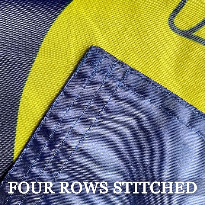 Double Sided Navy Outdoor Flag 4x6- Heavy Duty 3Ply 240D Polyester Vivid Colors- Navy Flag- 4 Rows Stitched and Canvas Header with 2 Brass Grommets