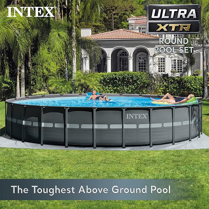 Intex Ultra XTR Deluxe Above Ground Swimming Pool Set, Includes Cartridge Sand Filter Pump, SuperTough Puncture Resistant, Rust Resistant, 24' x 52"