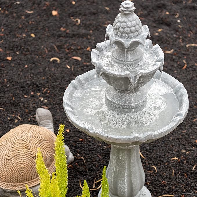 XBrand 36.2" 2-Tier Outdoor Freestanding Solar Water Fountain - Classic Design