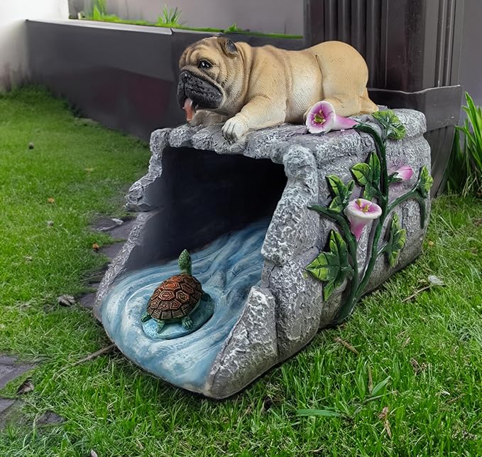 Dog Statues Gutter Extension Garden Decoration, Resin Outdoor Decor, Animal Downspout Diverter, 3"4" Extender Splash Block