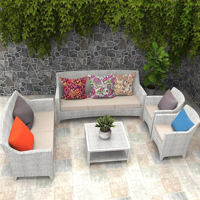 Outdoor Pillows Set of 2, 26''×26''Waterproof Throw Pillow for Patio Furniture, Feathers and Down Filled Outside Decorative Pillows Inserts for Garden, Porch Swing, Couch and Sofa