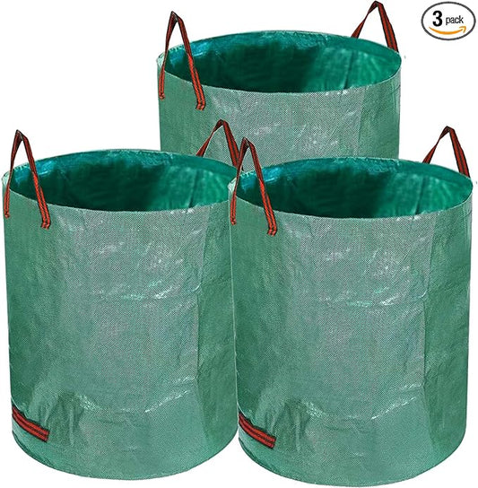 72 Gallon Garden Waste Bag, Reusable Leaf Bag Yard Waste Bag 3 Pack Lawn Yard Bag with Reinforced Handles for Loading Garden Leaves and Trash