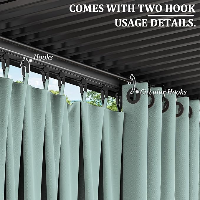 Gazebo Universal Replacement Privacy Curtain,10'×10' Gazebo Outdoor Waterproof Curtains, 4-Panels Sidewall Curtains with Double Zipper for Patio Canopy, Garden and Backyard (Curtain Only)