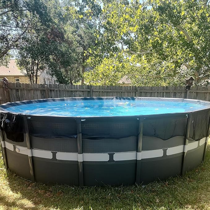 21 Feet Round Pool Leaf Net Cover - Pool Net Cover with 12 Pcs Swimming Pool Cover Clips - Leaf Net for 18FT Above Ground Pools