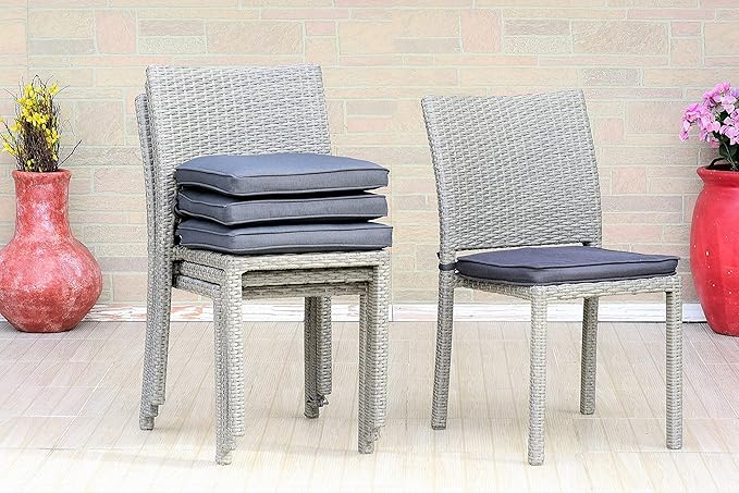 Amazonia Jefferson 11-Piece Patio Extendable Dining Table Set | Teak Finish & Light Grey Wicker Chairs with Cushion | Ideal for Outdoors and Indoors