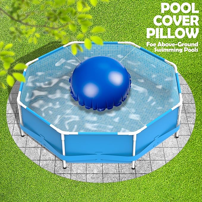Sfcddtlg 2 Pcs Pool Air Pillows for Above Ground Pools- 4 x 4 Ft Round Winter Pool Cover Pillow- Ice Equalizer Air Pillow- Swimming Pool Winterizing Closing Pillow with Ropes for Support Pool Covers