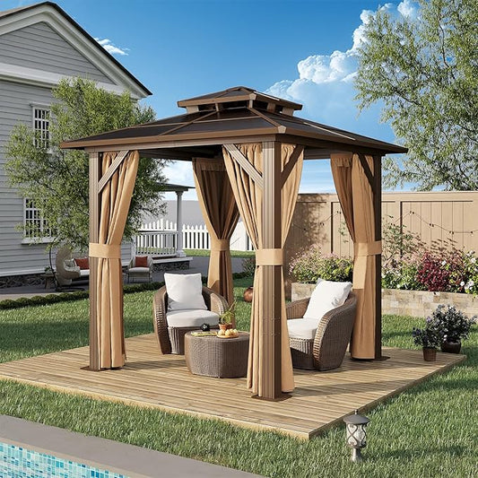 8 Ft. W X 8 Ft. D Aluminum Patio Hardtop Gazebo