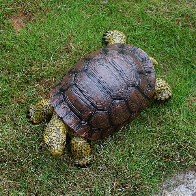 Garden Turtle Statue, Large Resin Tortoise Sculpture, 13L x 8.6W x 5.5H inches, Outdoor Yard Lawn Ornament,Home Decor