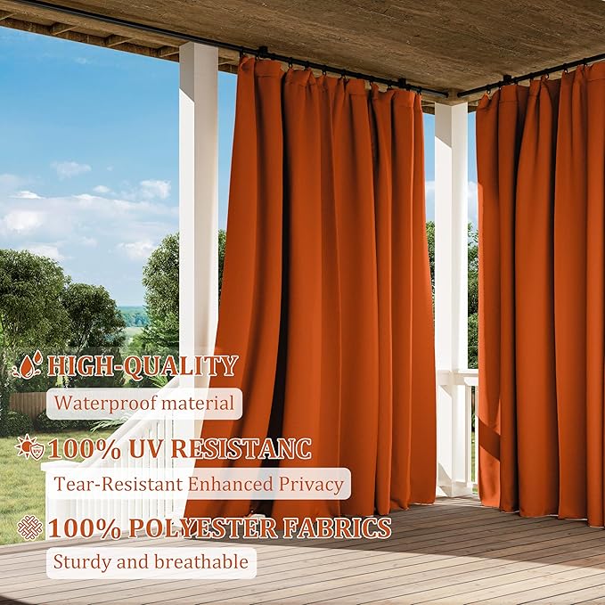 Gazebo Universal Replacement Privacy Curtain,10'×12' Gazebo Outdoor Waterproof Curtains, 4-Panels Sidewall Curtains with Double Zipper for Patio Canopy, Garden and Backyard (Curtain Only)