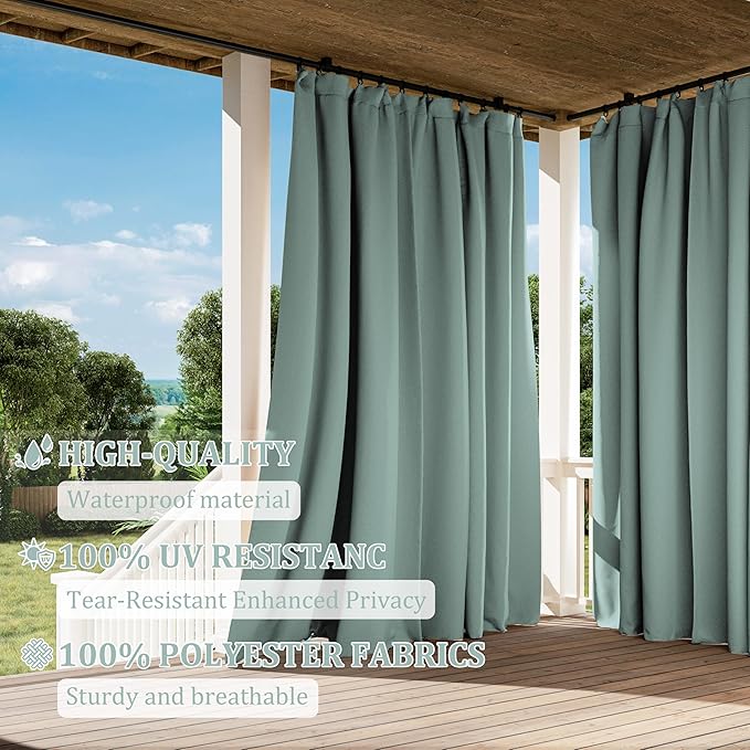 Gazebo Universal Replacement Privacy Curtain,10'×10' Gazebo Outdoor Waterproof Curtains, 4-Panels Sidewall Curtains with Double Zipper for Patio Canopy, Garden and Backyard (Curtain Only)