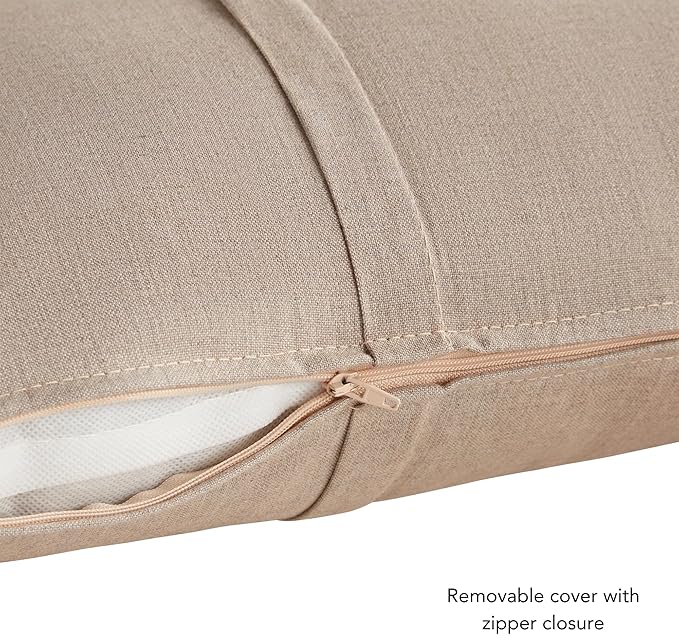 Greendale Home Fashions Sunbrella 20" Square Outdoor Throw Pillow with Removable Cover (Set of 2), Cast Ash 2 Count