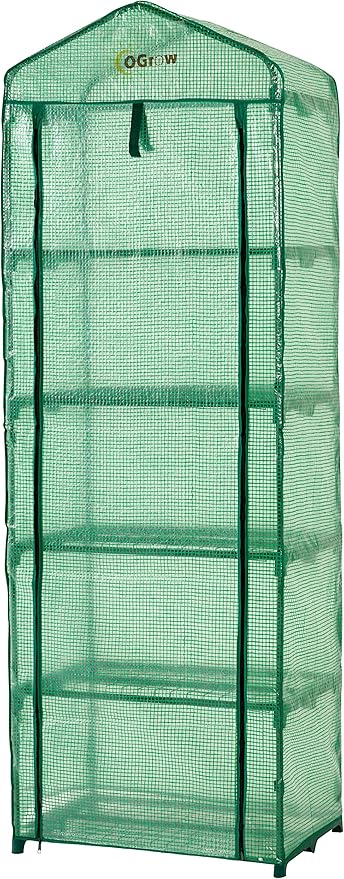 Ogrow® Mini Portable Greenhouse, with Cover and 5 Tier Shelves