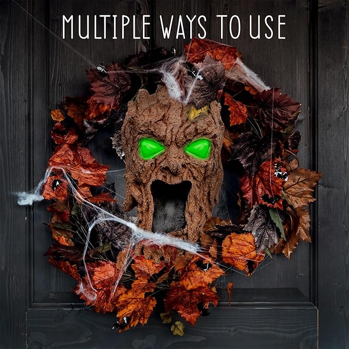 Tree Bark Monster Yard Decor, Bark Face Tree Person Decor for Garden and Halloween