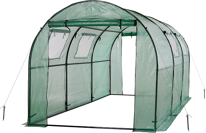 Ogrow® Deluxe Walk-in Tunnel Greenhouse with Cover - Green