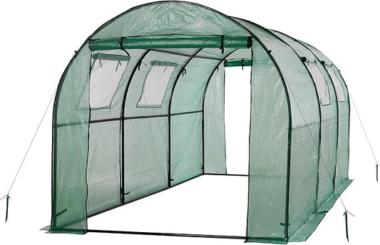 Ogrow® Deluxe Walk-in Tunnel Greenhouse with Cover - Green