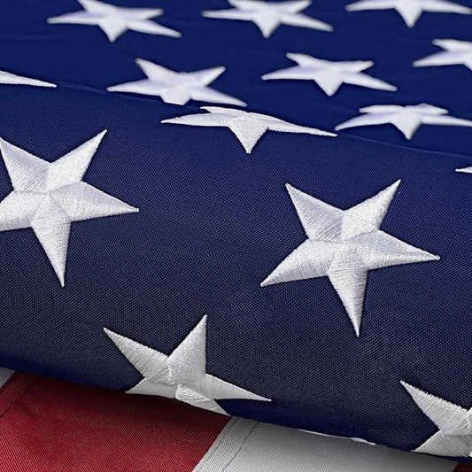 4 x 6 American Flag 4x6 ft: Long Lasting US Flag, Heavy Duty Nylon, Embroidered Stars, Sewn Stripes, Brass Grommets, UV Protection Perfect for Outdoors! USA Flag