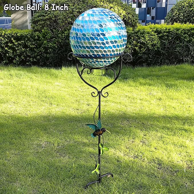 30.5" Gazing Ball Stand, Trident Base Gazing Globe Stand for 10 Inches Gazing Globes, Metal Gazing Ball Display Holder for Outdoor Garden Lawn Yard