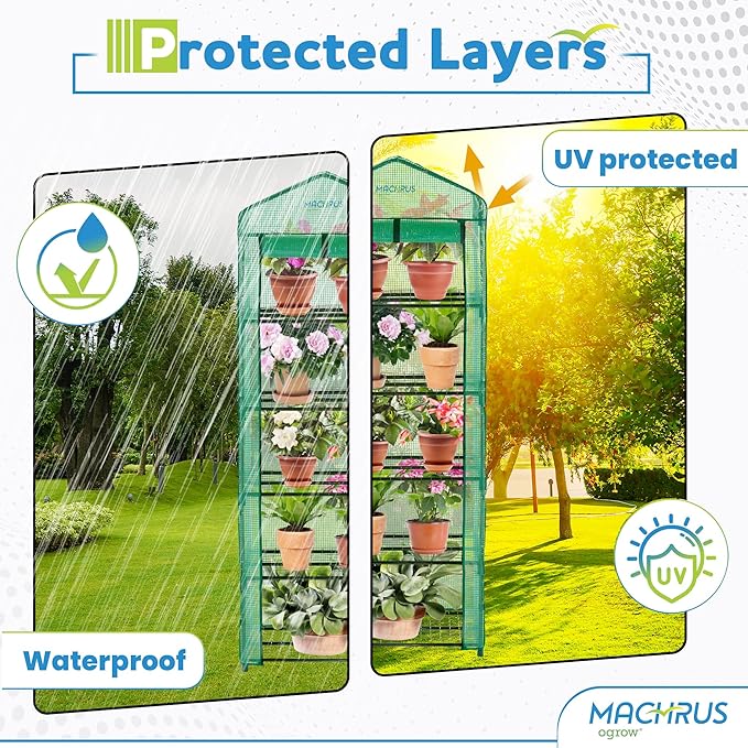 Ogrow® Mini Portable Greenhouse, with Cover and 5 Tier Shelves