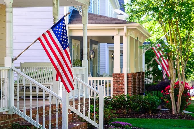 American Flag 2.5x4 ft Pole Sleeve Style: Longest Lasting US Sleeved Flag Made from Nylon, Embroidered Stars, Sewn Stripes, UV Protection Perfect for Outdoors! USA Flag