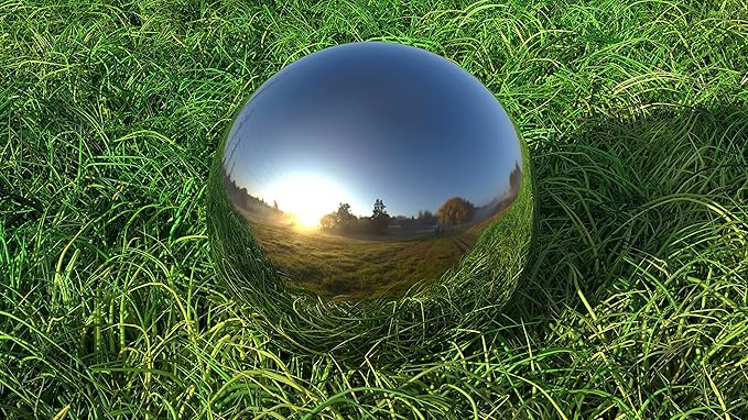 Lulu Decor, Size 18 Silver Stainless Steel Gazing Mirror Ball, Smooth Reflective Shiny Garden Decoration Globe