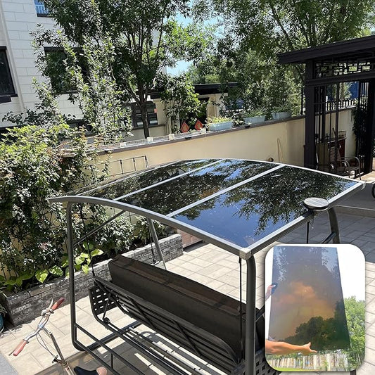 2mm Polycarbonate Sheet,polycarbonate greenhouse panels,Roofing Transparent Insulation Daylighting Panels,strong and not easily deformed,for Greenhouse Sheds Roofs,Carports.(Brown,5.1 x 26.2ft)
