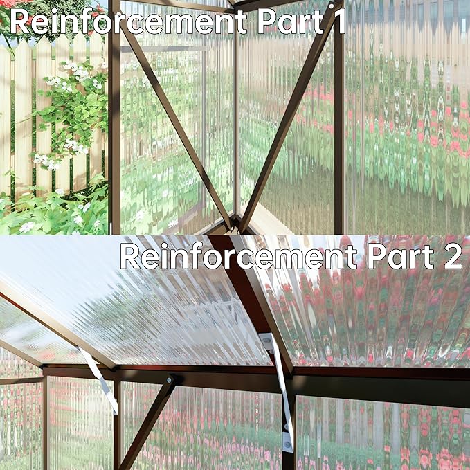 8x12 FT Greenhouse for Outdoors, Dark Gray