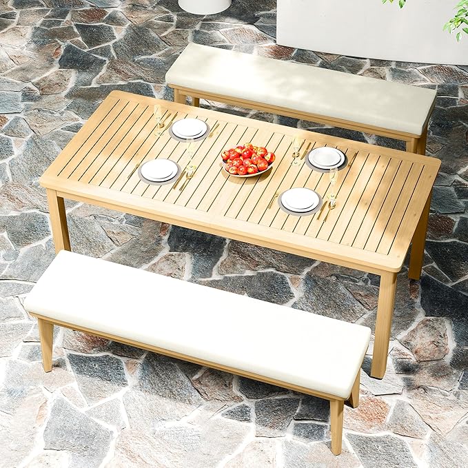 Acacia Wood Outdoor Dining Set