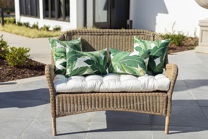 RSH Décor Set of 4 Lumbar Throw Pillows – 26” x 16” Reversible Outdoor/Indoor Cushions – All Weather Polyester, UV & Fade Resistant Decorative Accent Pillows for Patio Furniture (Swaying Palms Aloe)