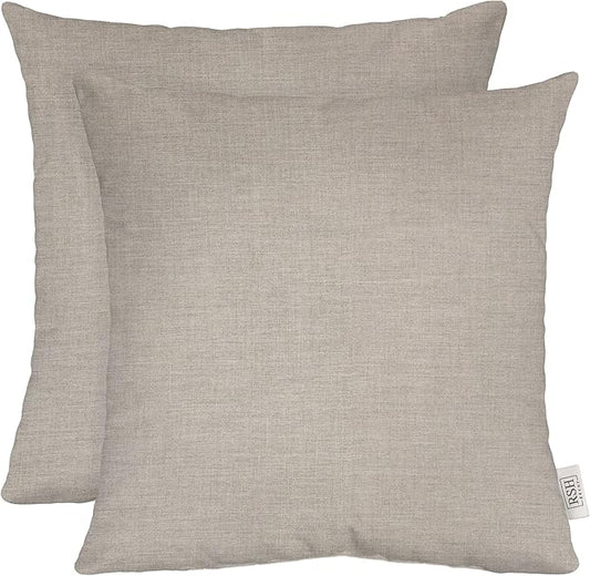 RSH DECOR: Sunbrella Square Throw Pillows Set of 4 | 17" x 17" | Water and Fade-Resistant Performance Fabric | Outdoor Pillow Covers with Down-Alternative Inserts | Made in USA (Cast Silver)