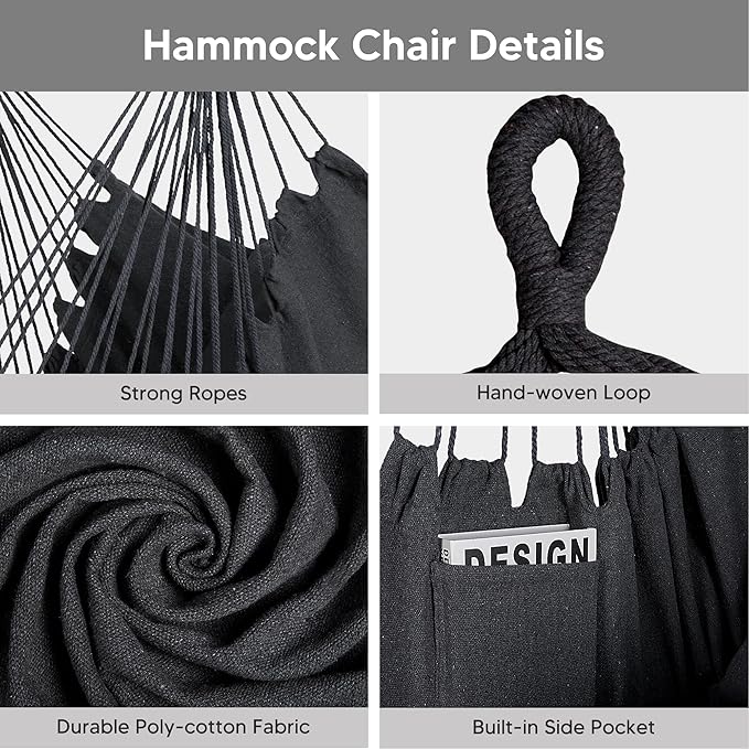 SUNCREAT 2-in-1 Hammocks Convertible Portable Double Hammock with Stand, Outdoor Hammock with Stand Included, Patent Pending, Natural