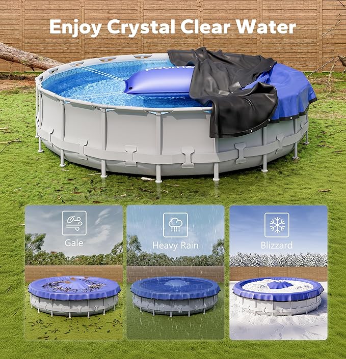 POOLHACKER Pool Pillows for Above Ground Pools, Winterizing Ice Equalizer 0.5mm Ultra Thick Pool Cover Air Pillow for Winter, Pool Closing Kit for Above-Ground Swimming Pool, 50ft Rope Included (4*8)