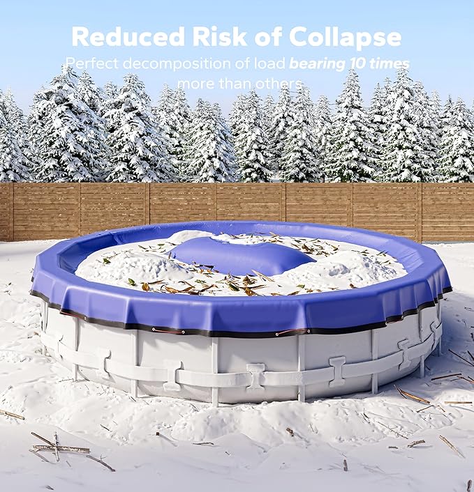 POOLHACKER Pool Pillows for Above Ground Pools, Winterizing Ice Equalizer 0.5mm Ultra Thick Pool Cover Air Pillow for Winter, Pool Closing Kit for Above-Ground Swimming Pool, 50ft Rope Included (4*8)
