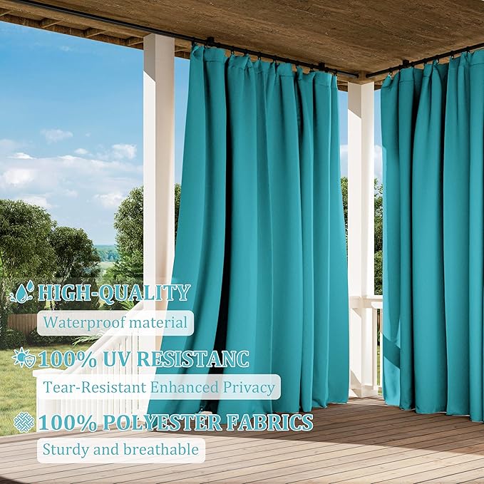 Gazebo Universal Replacement Privacy Curtain,10'×10' Gazebo Outdoor Waterproof Curtains, 4-Panels Sidewall Curtains with Double Zipper for Patio Canopy, Garden and Backyard (Curtain Only)