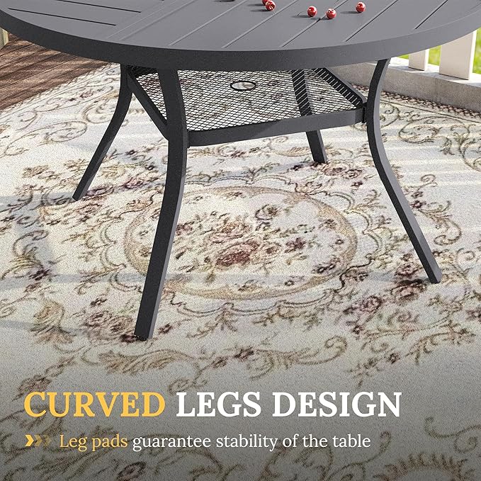 VICLLAX 5 Pieces Patio Dining Set for 4, Outdoor Furniture Set Includes 40.6" Square Outdoor Table and 4 Patio Swivel Chairs for Lawn Garden, Grey Tabletop and Grey Fabric