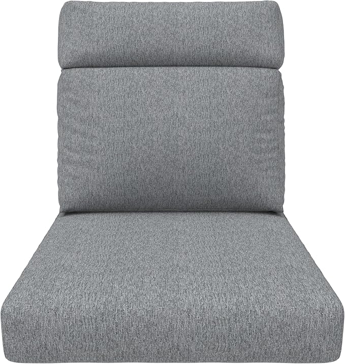 Covers & All Olefin Rectangle High Back Chair Cushion, 420 Denier Supportive Foam Seat and Poly Fill Back Outdoor High Back Chair Cushion, Water and Mold Resistant for Patio High Back Chair Cushions
