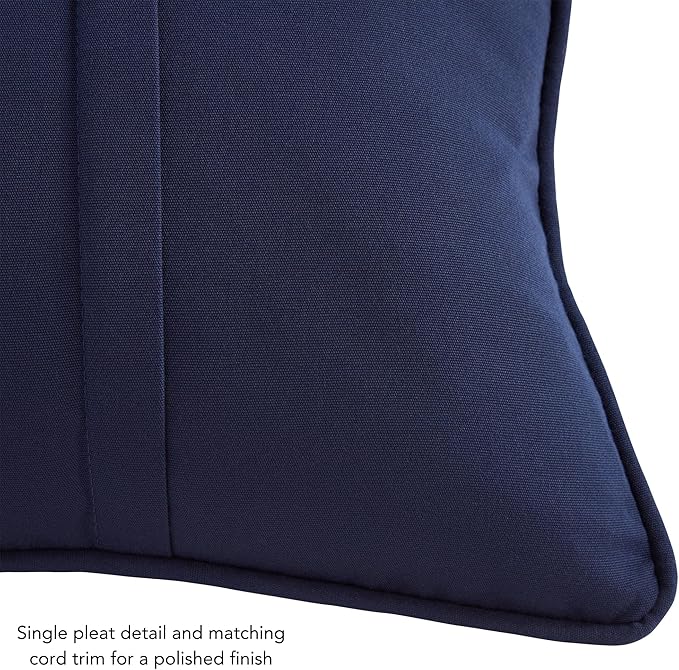 Greendale Home Fashions Sunbrella 20" Square Outdoor Throw Pillow with Removable Cover (Set of 2), Canvas Navy