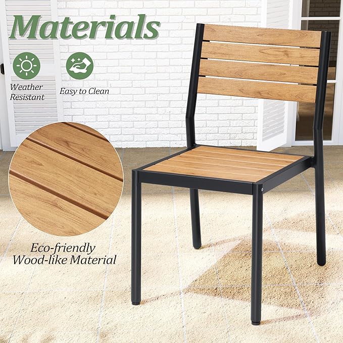 Pellebant 13 Piece Patio Table and Chairs Set for 12, Aluminum Outdoor Dining Set with Umbrella Hole, Stackable Dining Chairs & 114" Dining Table, Brown