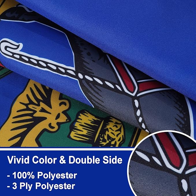 Bradford Michigan State Flag 3x5 feet Outdoor, 3 Ply Polyester Michigan Flags Double Sided, Heavy Duty MI State of Michigan Flags with 2 Brass Grommets