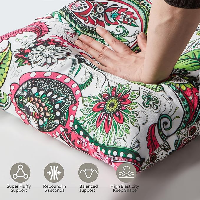 Outdoor Pillows Set of 2, 26''×26''Waterproof Throw Pillow for Patio Furniture, Feathers and Down Filled Outside Decorative Pillows Inserts for Garden, Porch Swing, Couch and Sofa