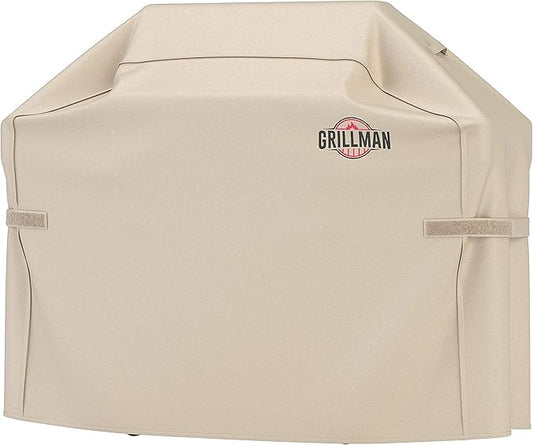 Grillman Premium Grill Cover for Outdoor Grill, BBQ Grill Cover, Rip-Proof, Waterproof, Top Heavy-Duty Large Grill Covers for Outside, Barbecue Cover & Gas Grill Covers (52" L x 26" W x 43" H, Tan)