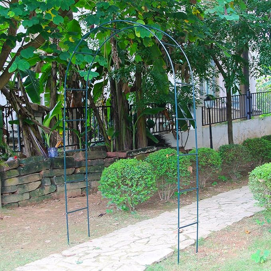 7.9 Ft H x 4.6 Ft W Green Metal Pergola Arbor for Various Climbing Plant Wedding Garden Arch Bridal Party Decoration Wide Arbor
