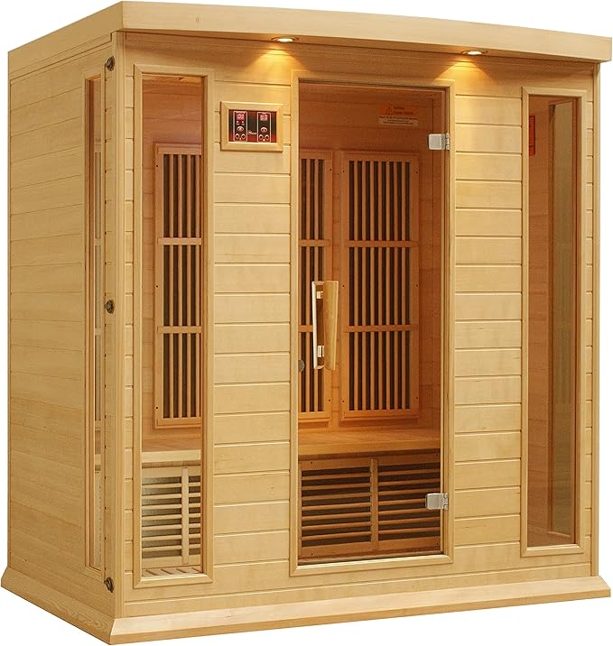 DYNAMIC SAUNAS Maxxus 4 Per Low EMF FAR Infrared Carbon Canadian Hemlock Sauna