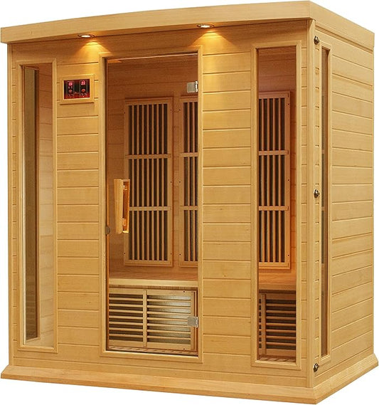 DYNAMIC SAUNAS Maxxus 4 Per Low EMF FAR Infrared Carbon Canadian Hemlock Sauna