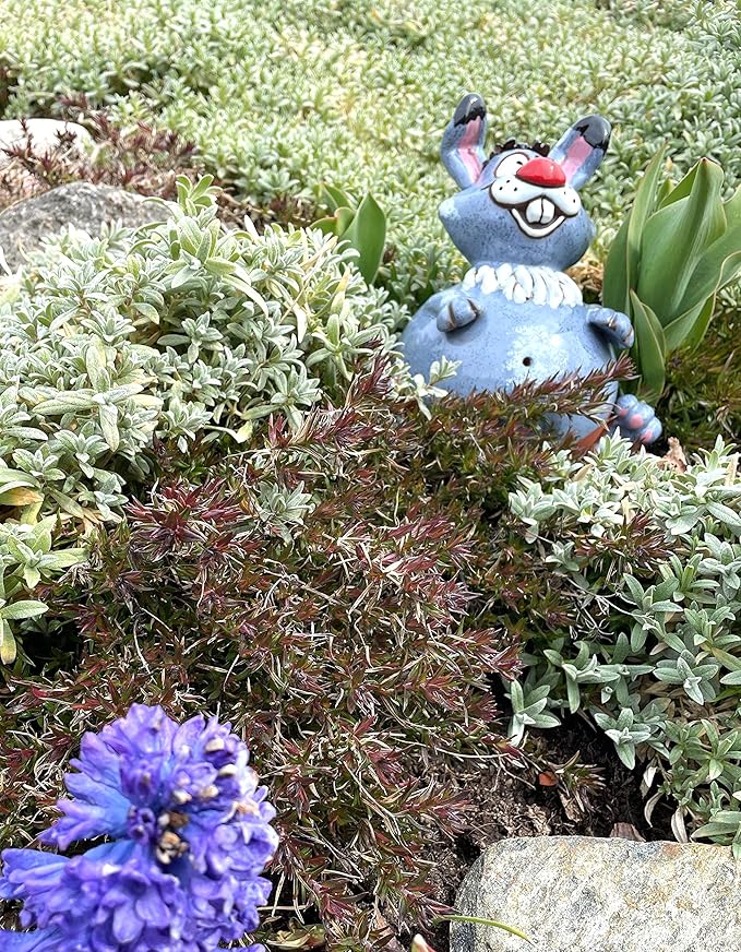 Ceramic Garden Decor - Bunny Lawn Stake - Outdoor Statue - Perfect, Unique Gifts for Gardeners Woman, Men, Yard Gifts - Handmade, Frostproof