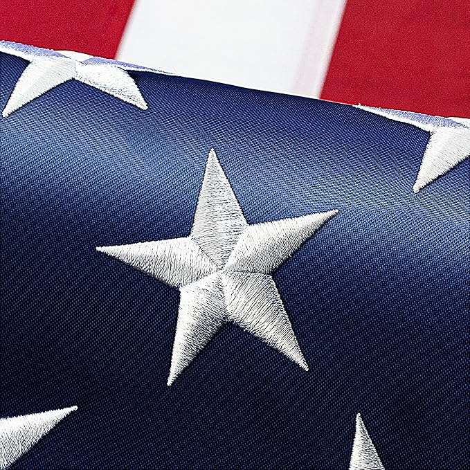 XIFAN Premium American Flag 4x6 ft Outdoor Outside, Heavy Duty Polyester Large USA Flag, the Strongest Longest Lasting with Embroidered Stars/Sewn Stripes/Brass Grommets/UV Protection