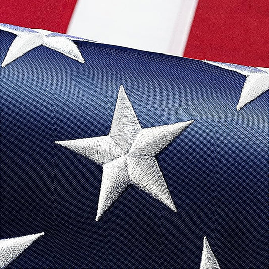 XIFAN Premium American Flag 4x6 ft Outdoor Outside, Heavy Duty Polyester Large USA Flag, the Strongest Longest Lasting with Embroidered Stars/Sewn Stripes/Brass Grommets/UV Protection