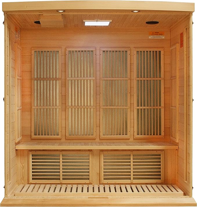 DYNAMIC SAUNAS Maxxus 4 Per Low EMF FAR Infrared Carbon Canadian Hemlock Sauna